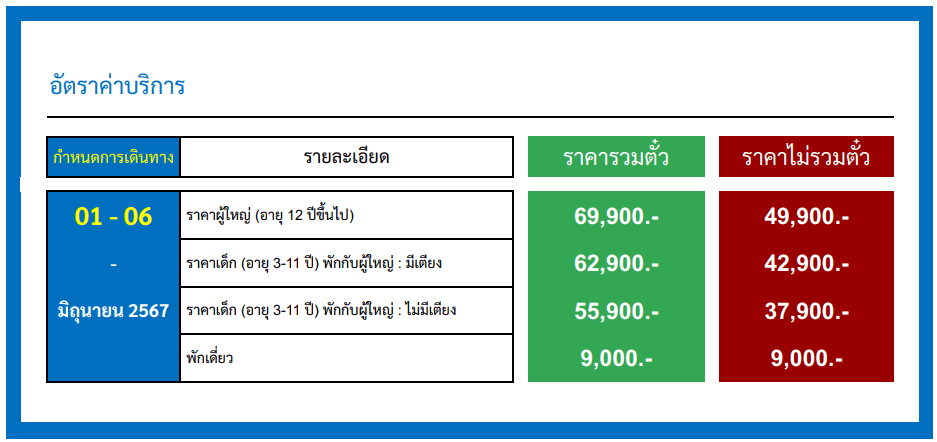 Tour Price