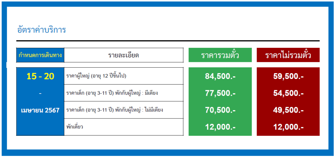 Tour Price