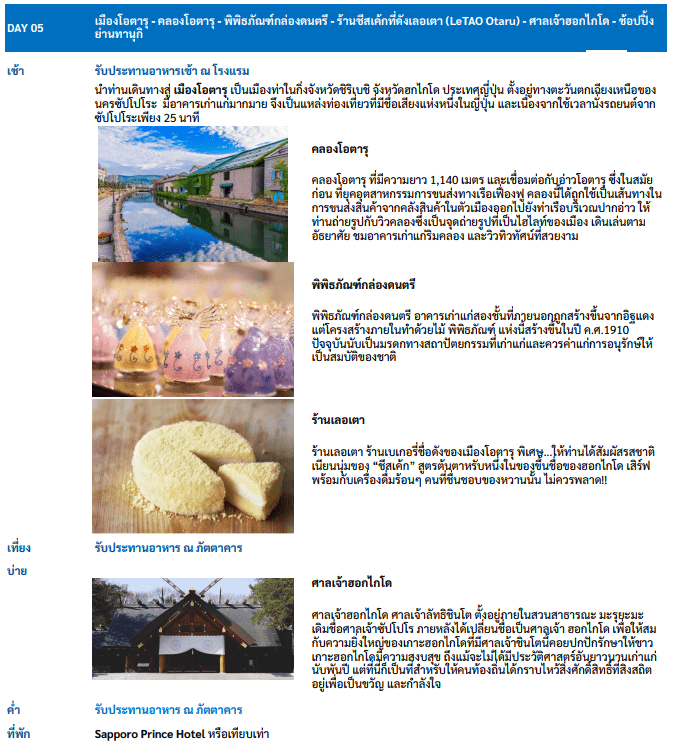 Itinerary - Day 5