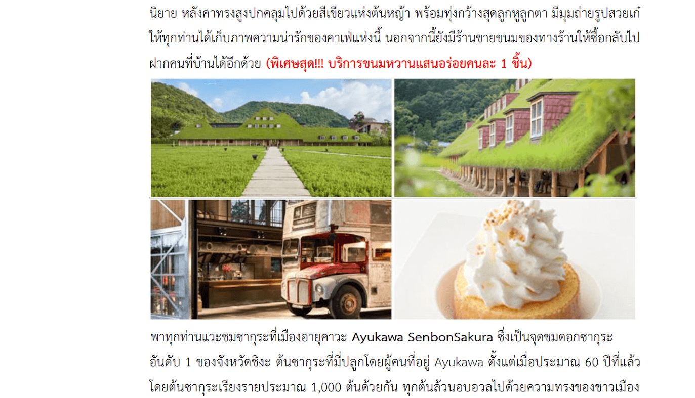 Tour itinerary detail