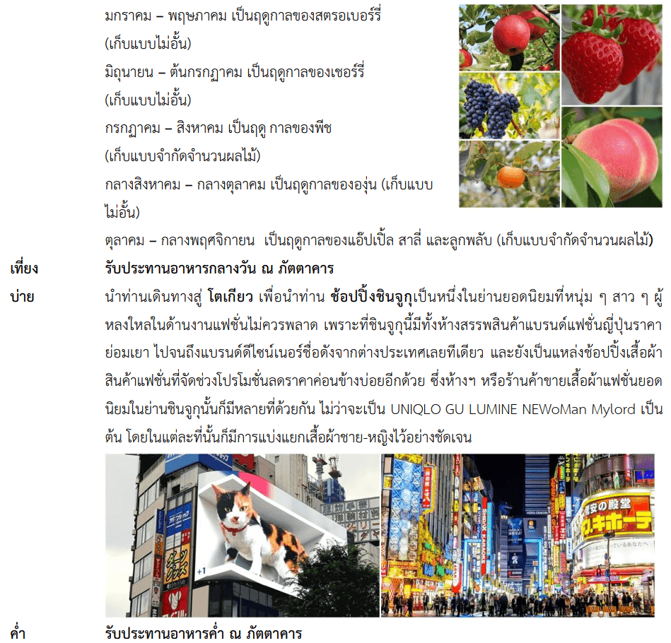 Tour itinerary detail