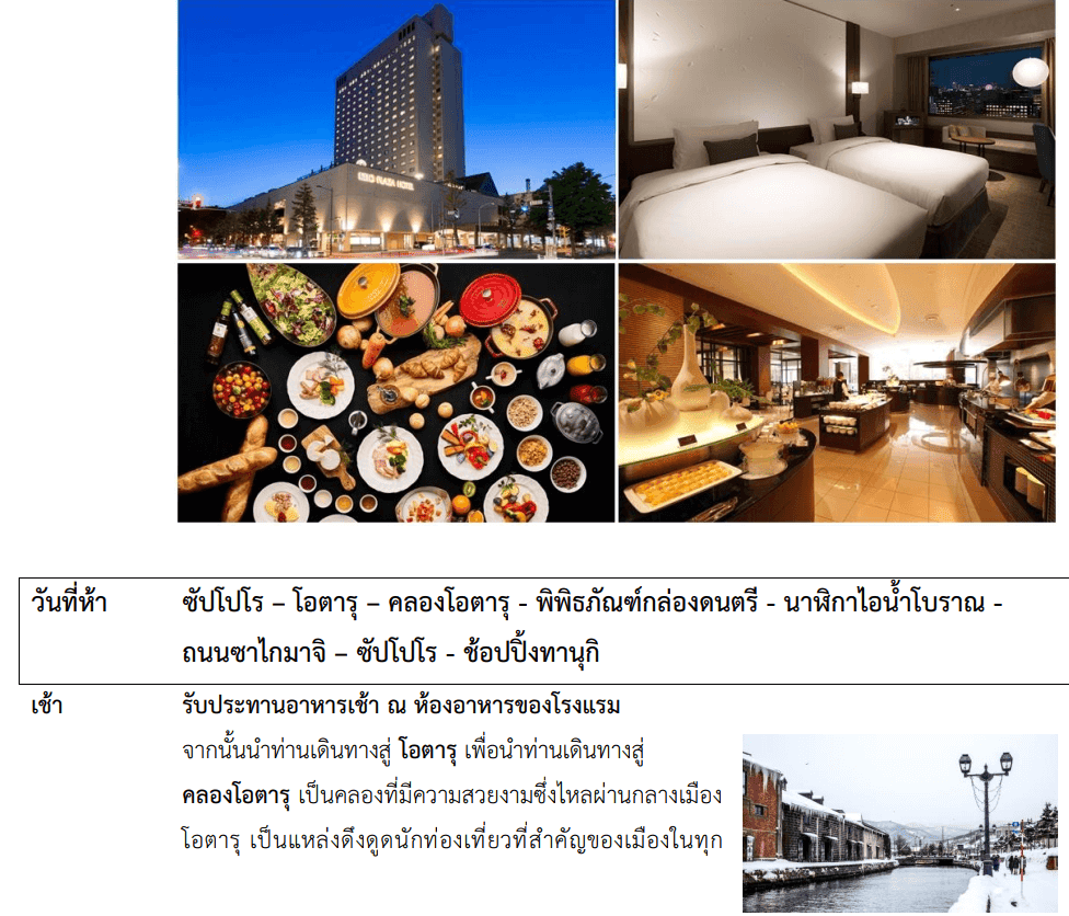 tour itinerary details