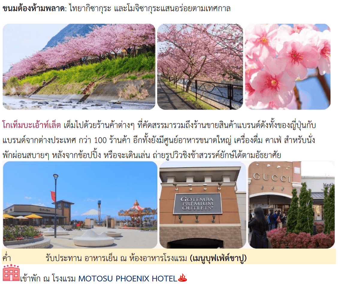 itinerary detail