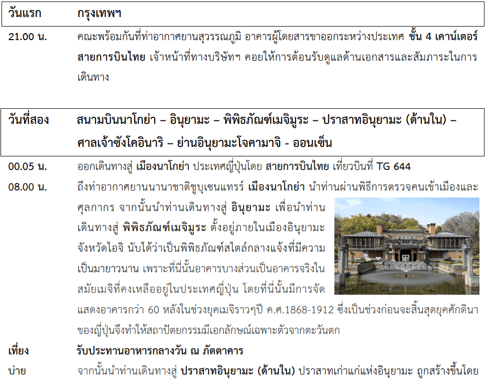 itinerary