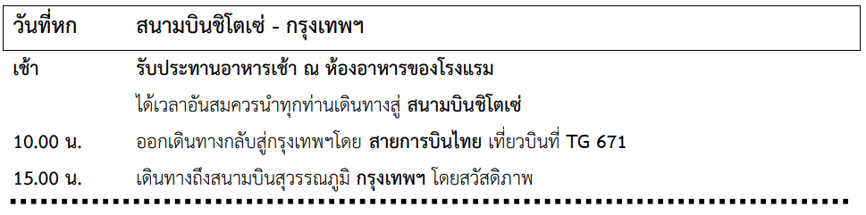 Itinerary
