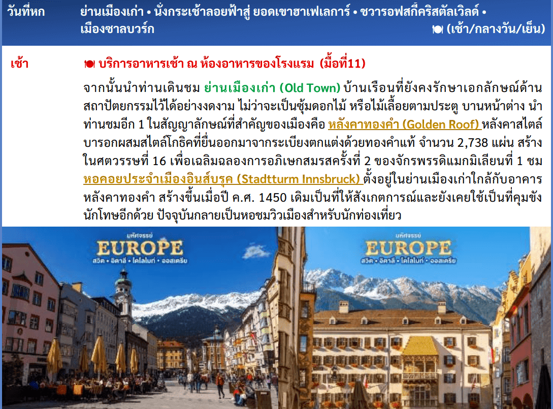 itinerary detail