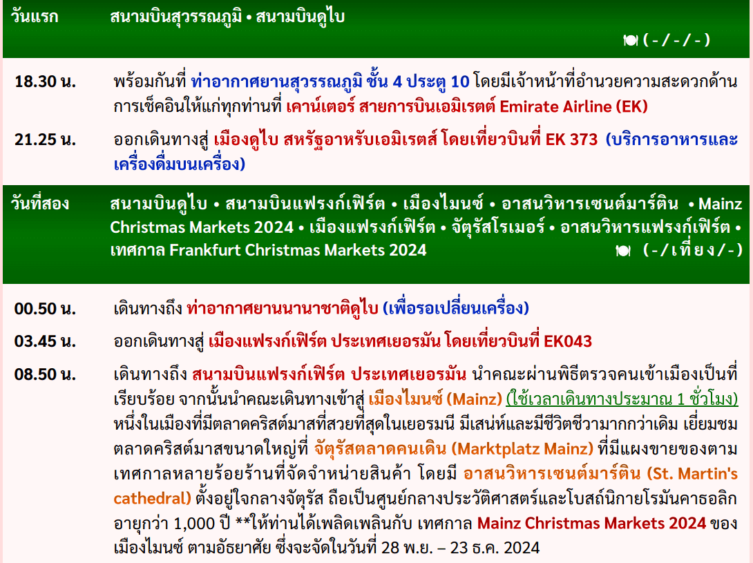 itinerary detail
