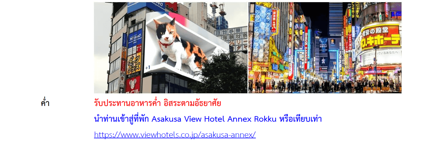 Tour itinerary detail