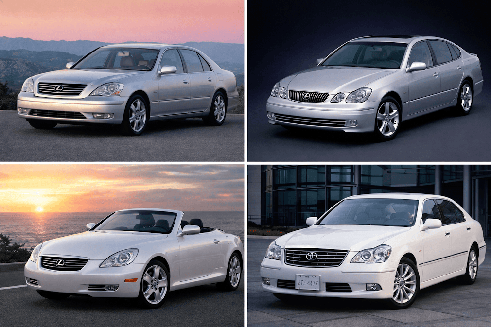 รถยนต์รุ่นหรูที่ใช้ เครื่องยนต์ 3UZ-FE Toyota Lexus ได้แก่ Lexus LS430, Lexus GS430, Lexus SC430 และ Toyota Crown Majesta รถระดับเรือธงของญี่ปุ่นในยุคปี 2000