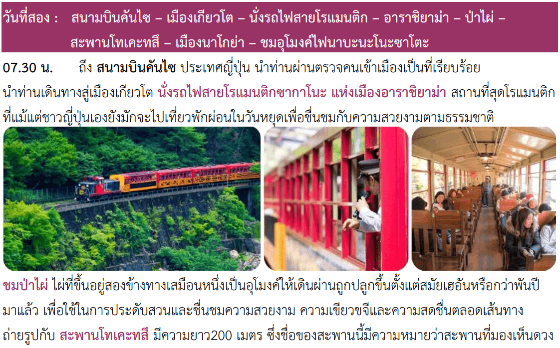 itinerary detail