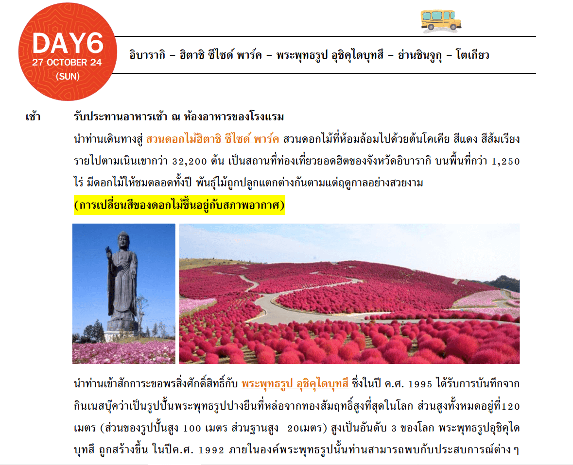 itinerary detail