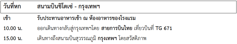 Tour itinerary detail