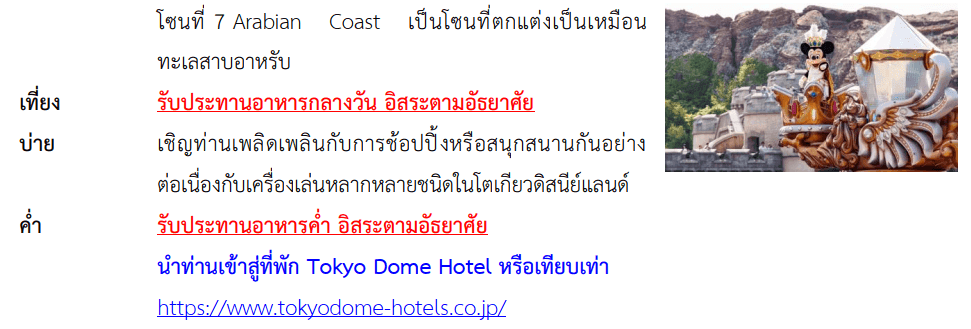 tour itinerary details