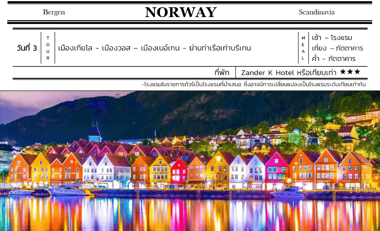 Tour itinerary detail