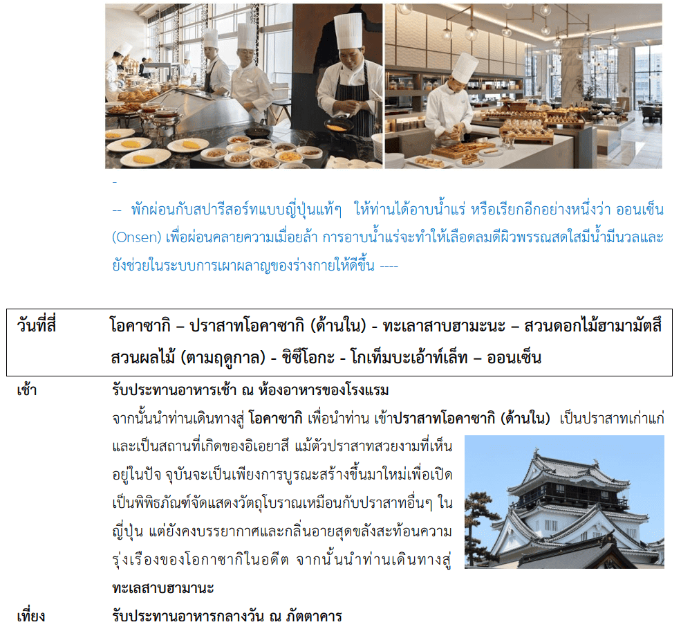 Tour itinerary detail