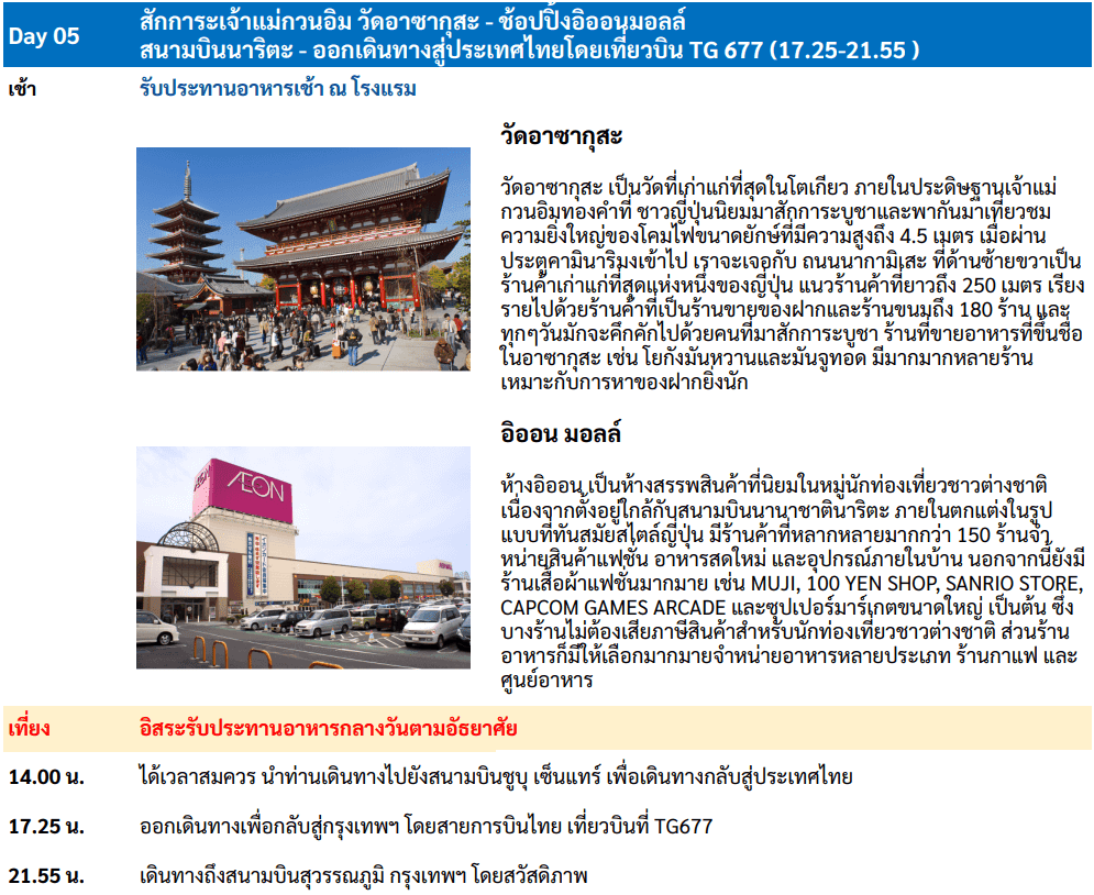 Tour itinerary detail day 05 - 001