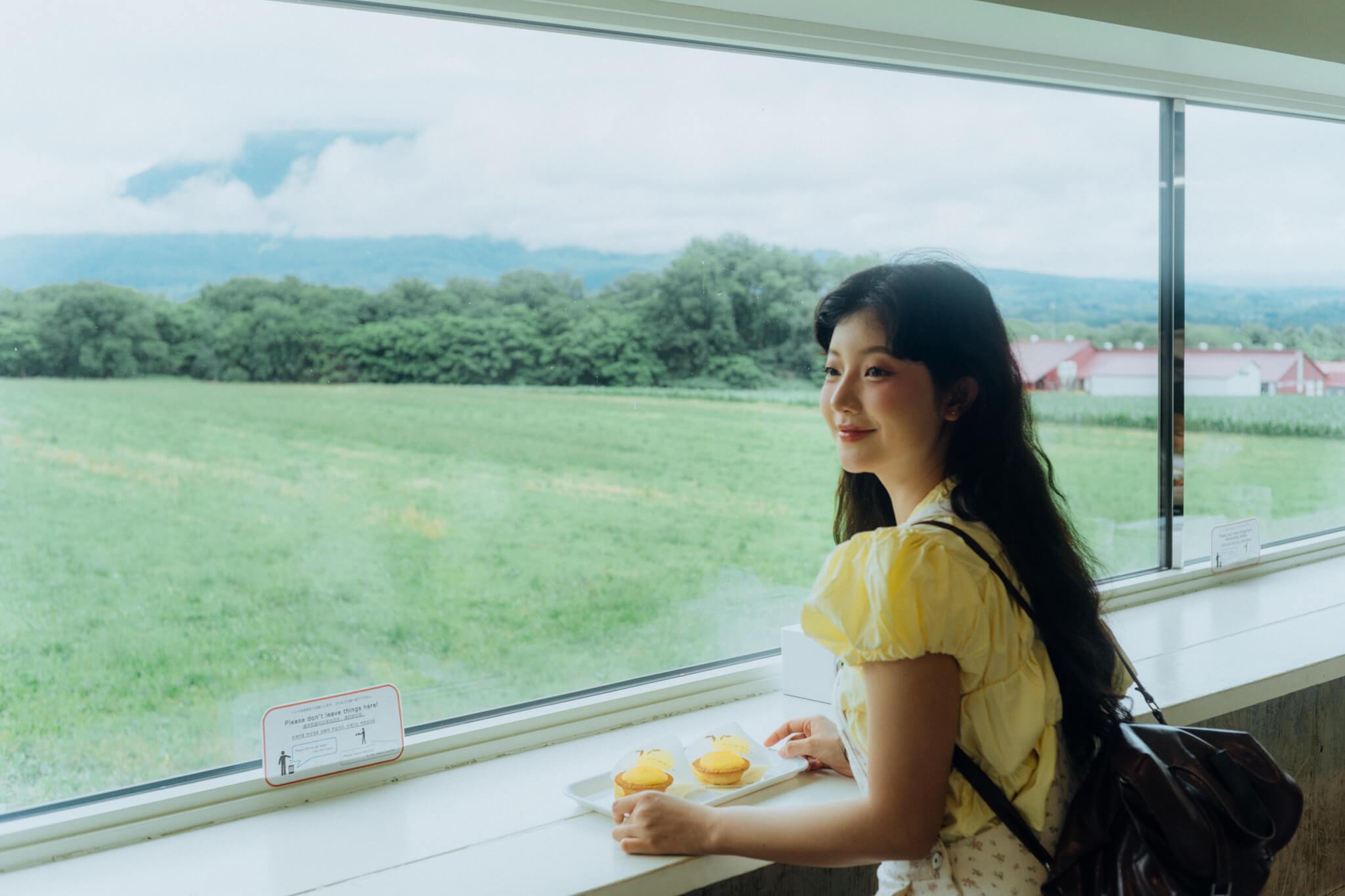 Savoring Hokkaido Cheese Tarts by the Window