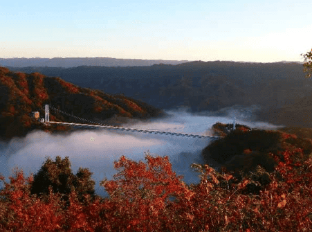 Over view Ryujin Big Suspension Bridge