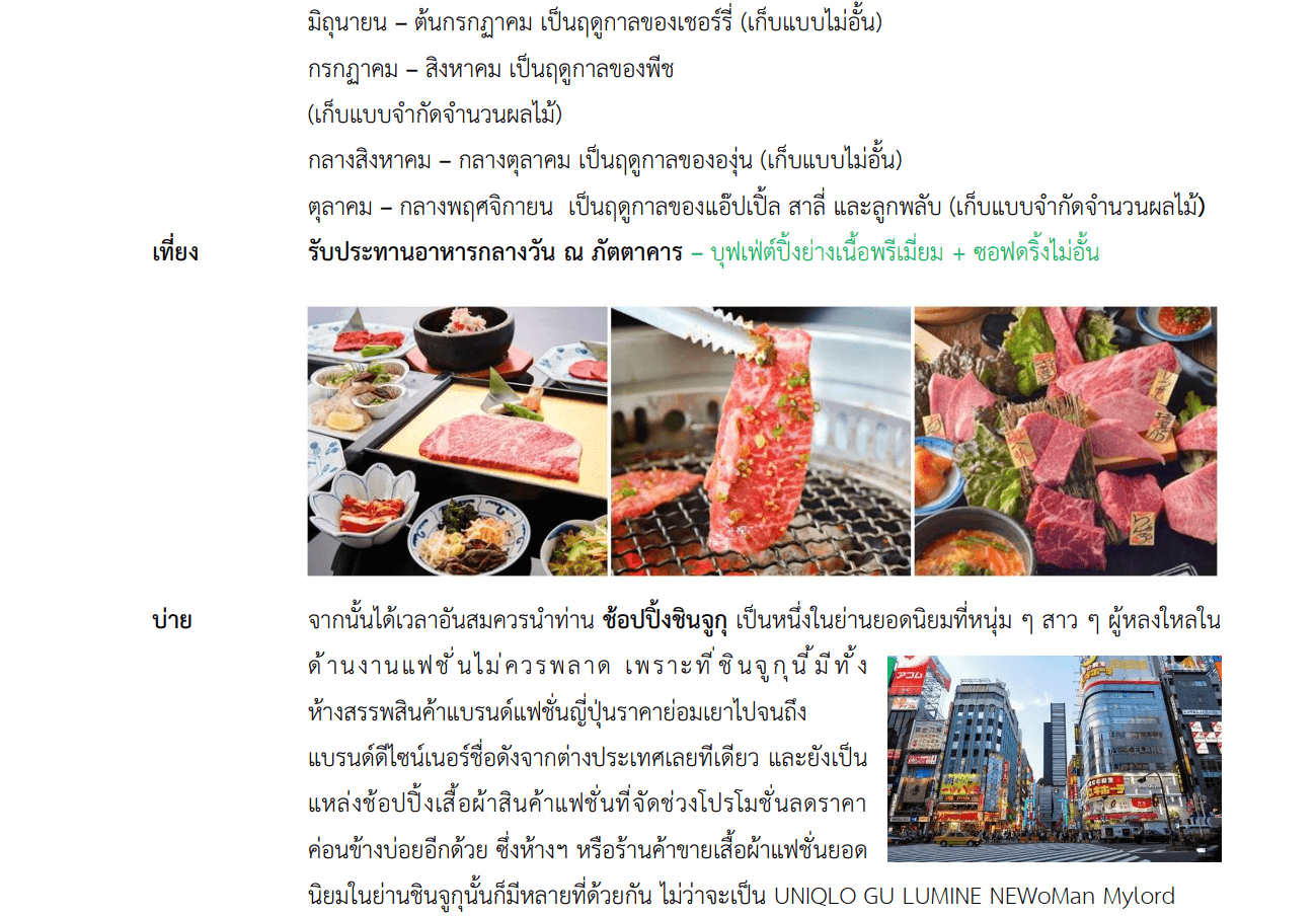 Tour itinerary detail 