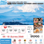 ทัวร์ญี่ปุ่น TOKYO WONDER FUJI ONSEN จัดเต็มทุกกิจกรรม เสริฟอาหารสุดพิเศษ ที่พักทำเลดี4ดาว แช่ออนเซ็น1คืน บินตรง JAPAN AIRLINE FULL SERVICE