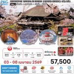 ทัวร์ญี่ปุ่น SPRINGTIME SAKURA IN KANSAI KYOTO ONSEN 6วัน 3คืน BY JAL Full Service อาหารพรีเมี่ยม โรงแรม4ดาว Don't worry We take care you