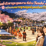 เมืองเทนโด ออนเซ็น และหมากรุกมนุษย์ เมืองท่องเที่ยวชื่อดังของยามากาตะ โดดเด่นด้วยออนเซ็น วัฒนธรรมโชกิ และวิวซากุระสวยงาม