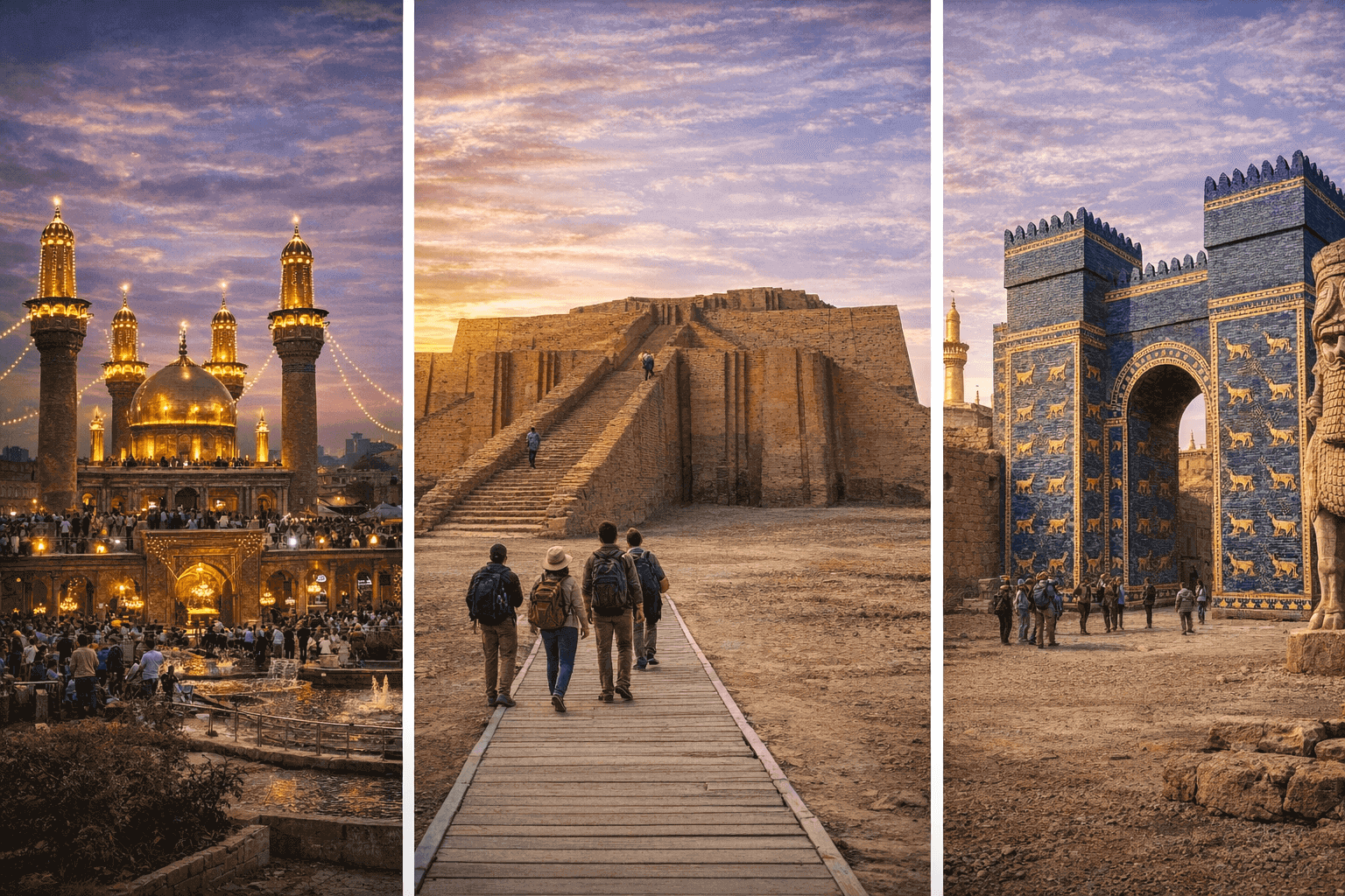สถานที่เที่ยวใน Iraq แนะนำเมืองประวัติศาสตร์และโบราณสถานสำคัญ เช่น Babylon, Ziggurat of Ur และ Baghdad จุดหมายสำหรับนักเดินทางที่สนใจอารยธรรมโบราณของโลก 🌍