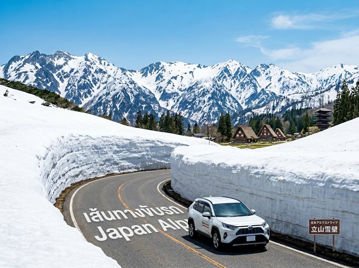 แนะนำเส้นทางขับรถเที่ยว Japan Alps ด้วยรถเช่าญี่ปุ่น ครบทั้ง Nagano Takayama Shirakawa-go พร้อมไฮไลต์ Snow Wall และจุดแวะห้ามพลาดในทริปเดียว