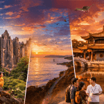 คุนหมิง (Kunming) ได้รับฉายาว่า "นครแห่งฤดูใบไม้ผลิ" (City of Eternal Spring) จากสภาพอากาศที่เย็นสบายตลอดปีและดอกไม้บานสะพรั่ง ที่เที่ยวไฮไลท์ภาษาอังกฤษ ได้แก่ Stone Forest (ป่าหิน), Dianchi Lake (ทะเลสาบเตียนฉือ), และ Green Lake Park (สวนสาธารณะชุ่ยหู)
