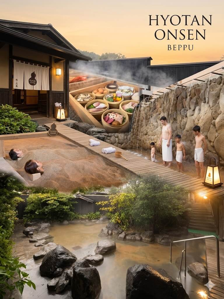 รู้จัก Hyotan Onsen ออนเซ็นชื่อดังแห่งเบปปุ จังหวัดโออิตะ สัมผัสน้ำพุร้อนธรรมชาติ บ่อทรายร้อน และเสน่ห์การเที่ยวญี่ปุ่นสไตล์คิวชู พร้อมไอเดียทัวร์ญี่ปุ่นแบบกรุ๊ปส่วนตัว
