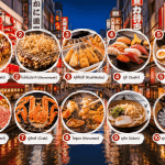 แนะนำของกินโอซาก้า 10 เมนูห้ามพลาดในโอซาก้า ทั้งทาโกะยากิ โอโคโนมิยากิ คุชิคัตสึ ซูชิ ราเมง เนื้อโกเบ ปูยักษ์ โฮรุมง อุด้ง และฟุกุ อาหารญี่ปุ่นยอดนิยมในย่านโดทงโบริ